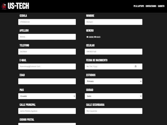 Carro/formulario/formulario screenshot