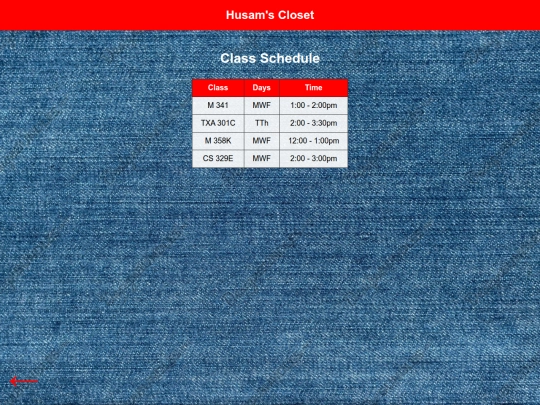 schedule screenshot