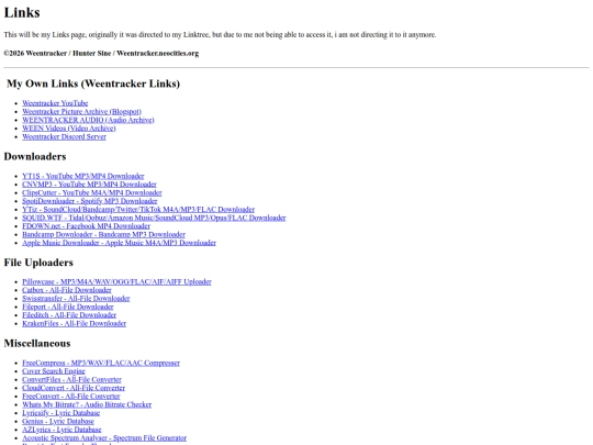 links screenshot