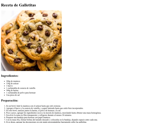 recetario/galletitas screenshot