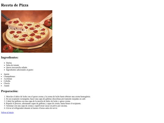 recetario/pizza screenshot