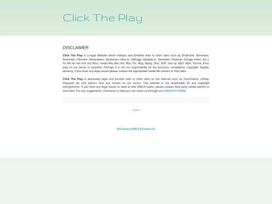 Disclaimer screenshot