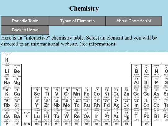 chemistry screenshot