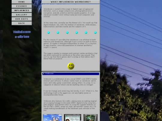 shrines/weirdcore/influences screenshot