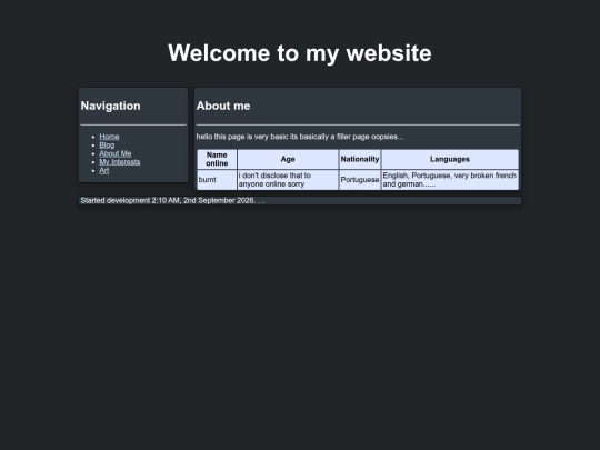 pages/aboutme screenshot