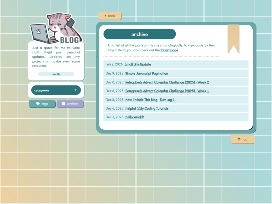 blog/archive screenshot