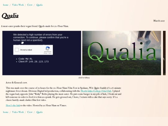 Video Work/Crew/qualia screenshot