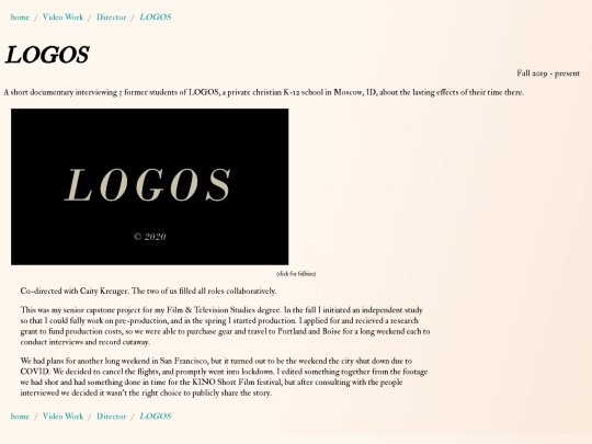 Video Work/Director/LOGOS screenshot