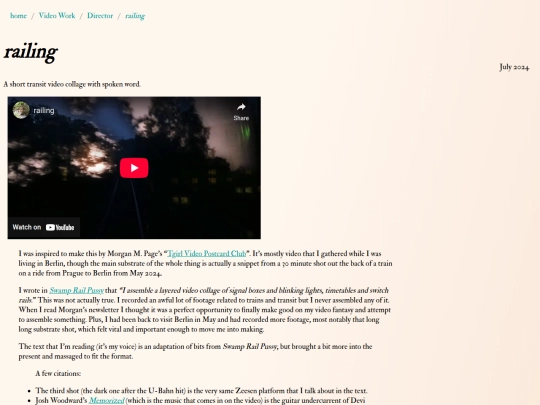 Video Work/Director/railing screenshot