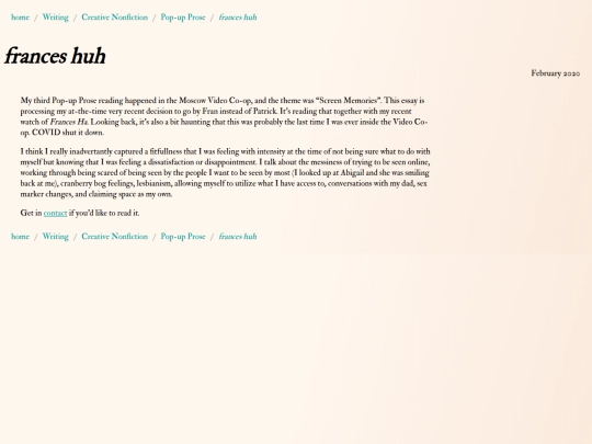 Writing/Creative Nonfiction/Pop-up Prose/franceshuh screenshot