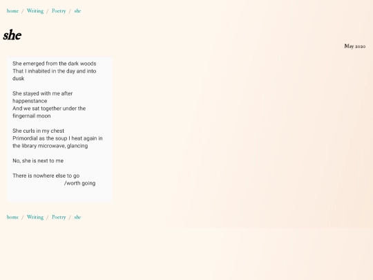 Writing/Poetry/she screenshot
