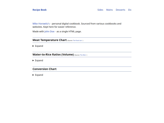 recipes screenshot