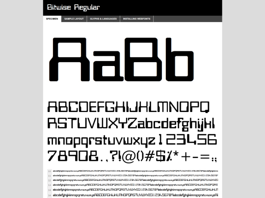 font/bitwise/bitwise-demo screenshot