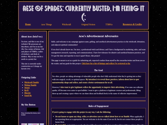 witchcraft/advertisementadversaries/adlanding screenshot