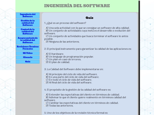 Pweb/8quiz screenshot