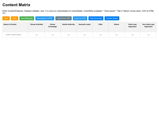 Content Matrix/Content Matrix Data screenshot