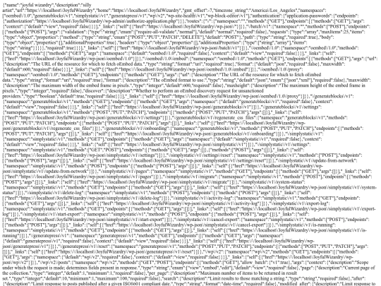 wp-json screenshot
