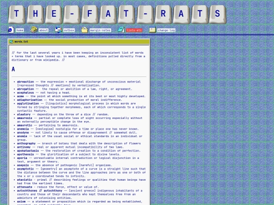 lists/dictionary screenshot