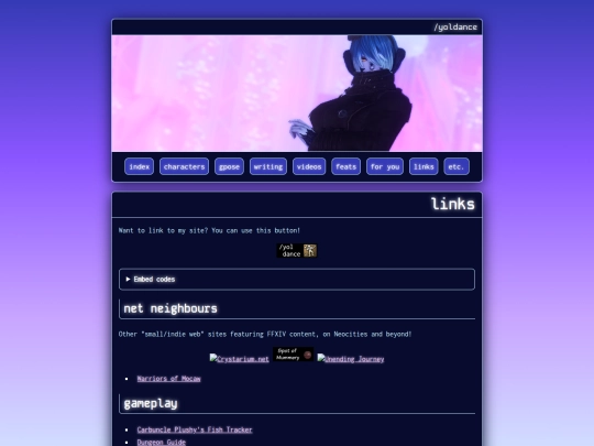 links screenshot