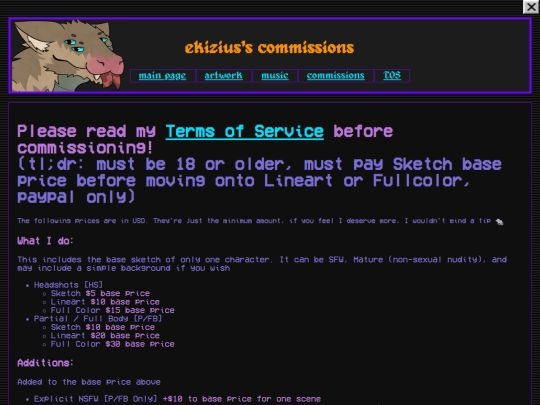 commissions screenshot