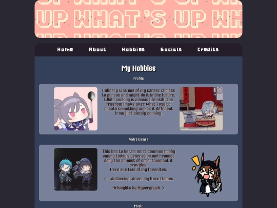 hobbies screenshot