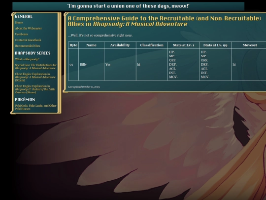 rhapsody/characters screenshot