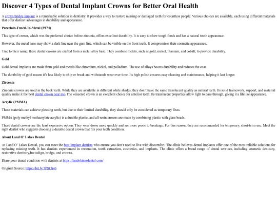 Discover4TypesofDentalImplantCrownsforBetterOralHealth screenshot