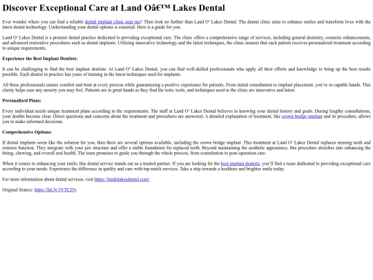DiscoverExceptionalCareatLandOLakesDental screenshot