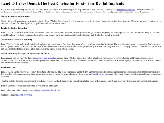LandOLakesDentalTheBestChoiceforFirst-TimeDentalImplants screenshot