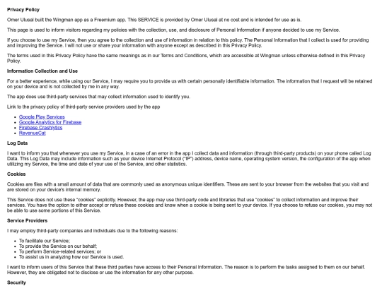 wingmanapp/en/privacypolicy screenshot