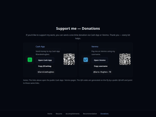 donations screenshot