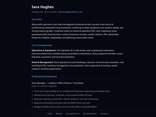 resume screenshot