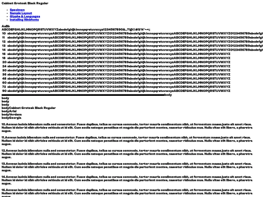 font/cabinetgrotesk-black-demo screenshot