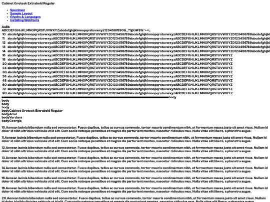 font/cabinetgrotesk-extrabold-demo screenshot