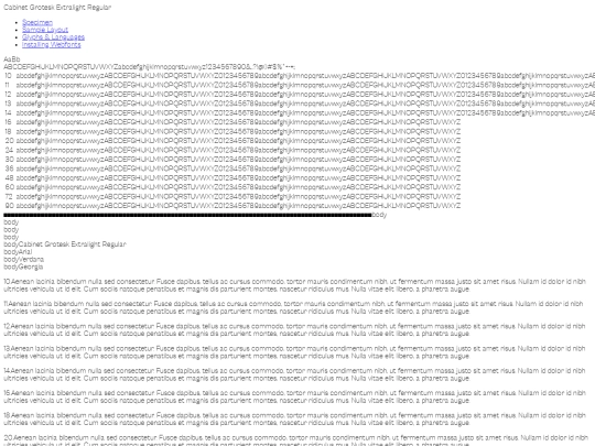 font/cabinetgrotesk-extralight-demo screenshot