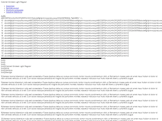 font/cabinetgrotesk-light-demo screenshot