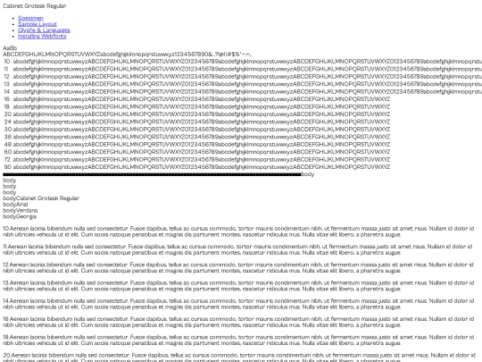 font/cabinetgrotesk-regular-demo screenshot