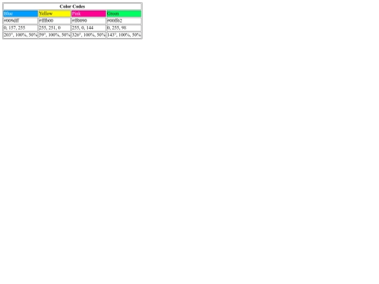 colors screenshot