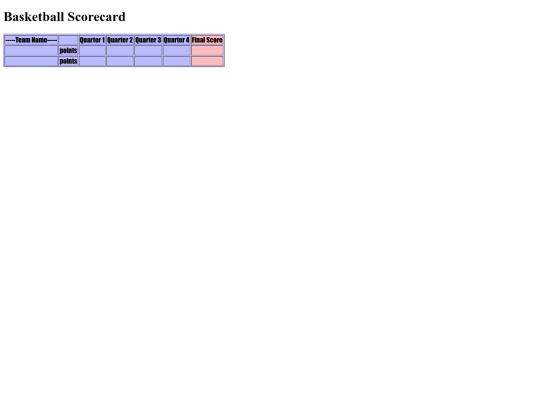 scorecard/scoreBASKETBALL screenshot
