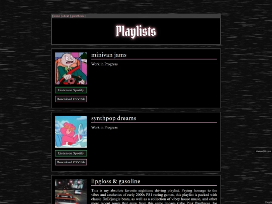 playlists screenshot