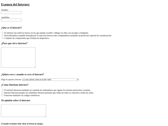 ExamenInternet screenshot