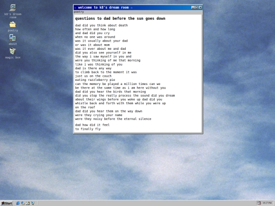 poetry/questions screenshot