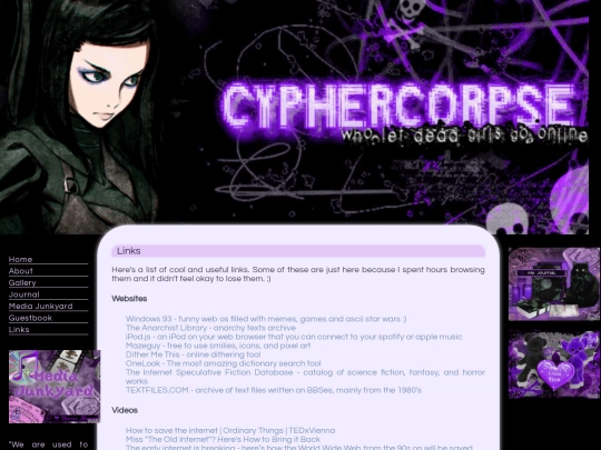links screenshot