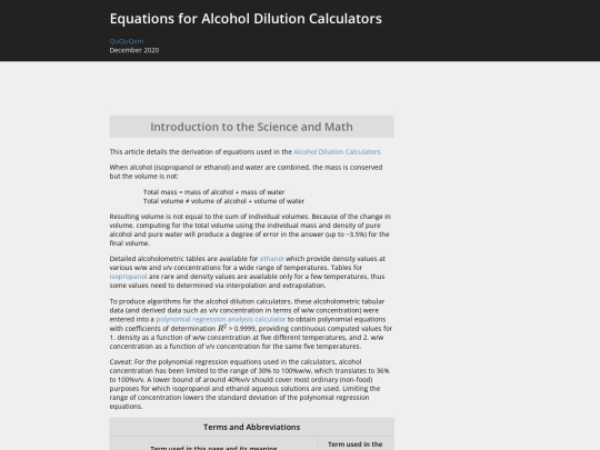 alcohol/alcohol-equations screenshot