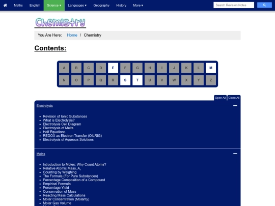 chemistry screenshot