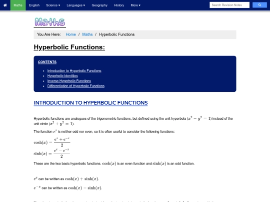 maths/hyperbolics screenshot