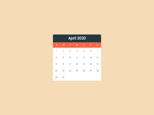 calendars/april screenshot