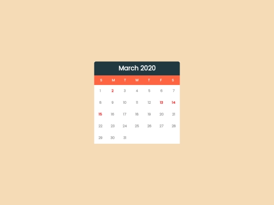 calendars/march screenshot
