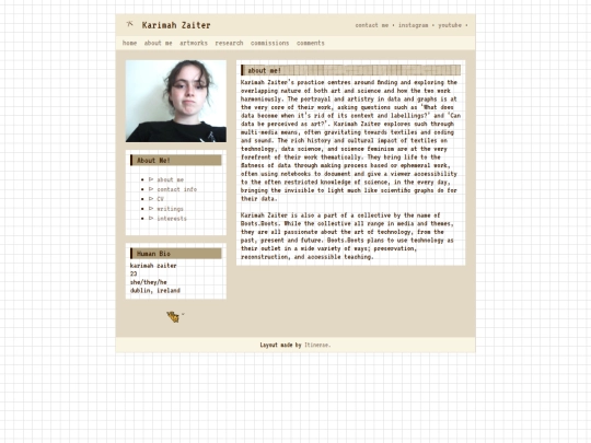 website/aboutme screenshot