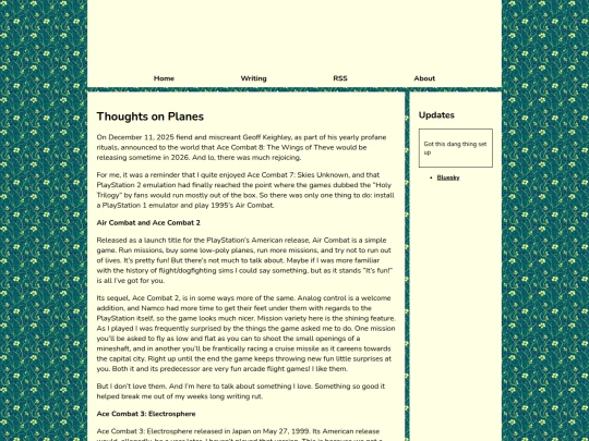 Writing/Thoughts on Planes screenshot